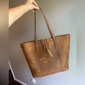 Vintage Genuine Leather Tote Bag